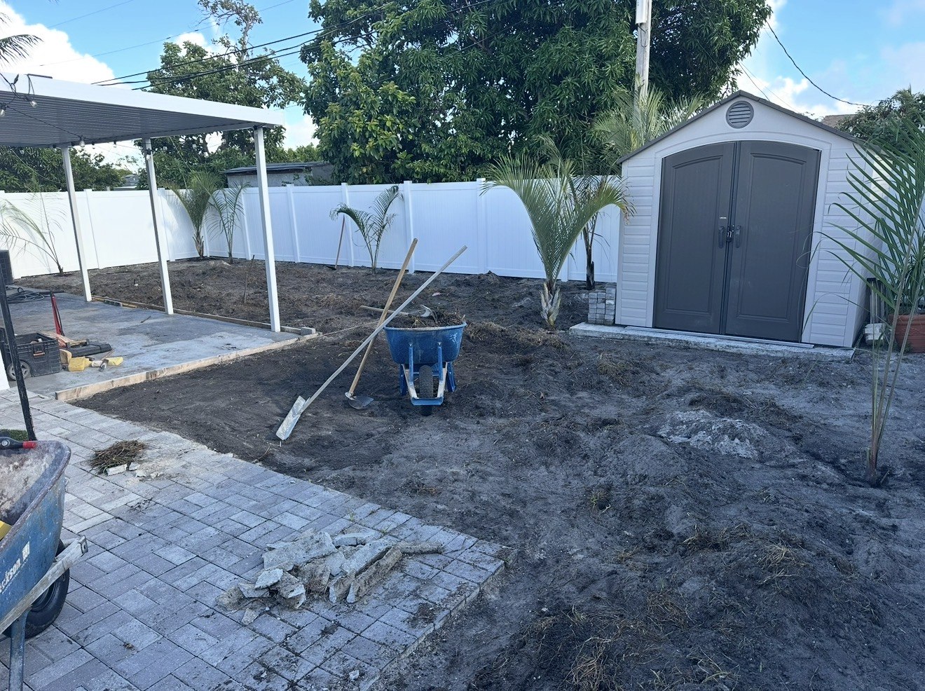 Turf project, photo 2 of 4: existing lawn removed and soil being prepared